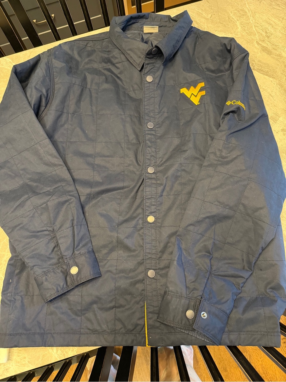 Columbia West Virginia Mountaineers Campus Roam Quilted Shirt Jacket size XXL